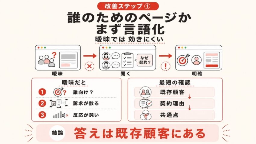 改善ステップ①|「誰のためのページか」を言語化する