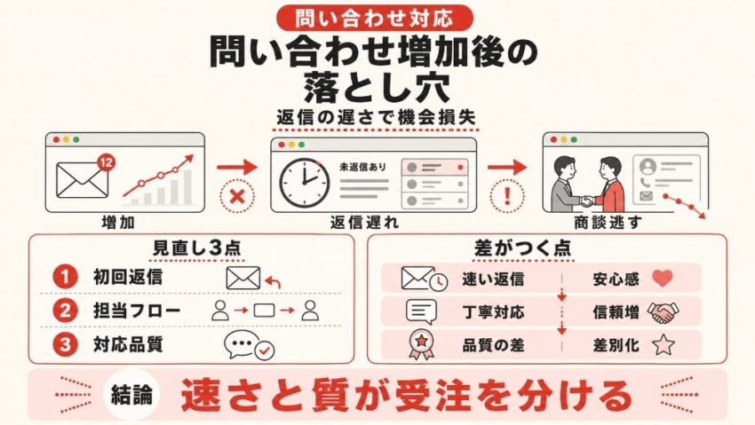 問い合わせが増えてきた後の落とし穴