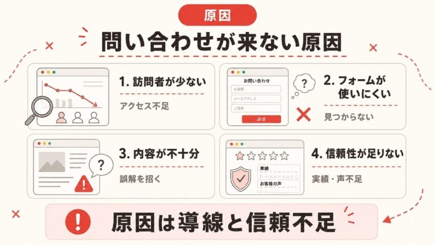 ホームページに問い合わせが来ない原因