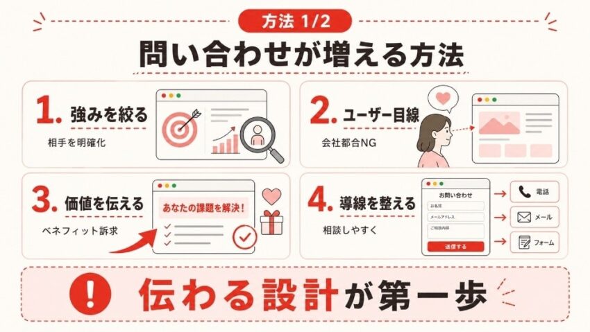 ホームページの問い合わせが増える7つの方法