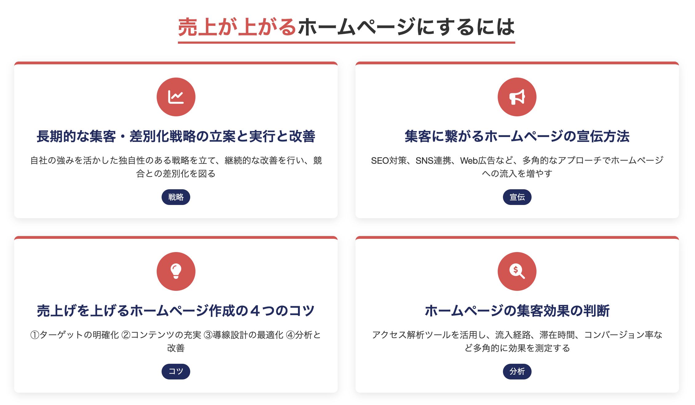 売上が上がるホームページにするには