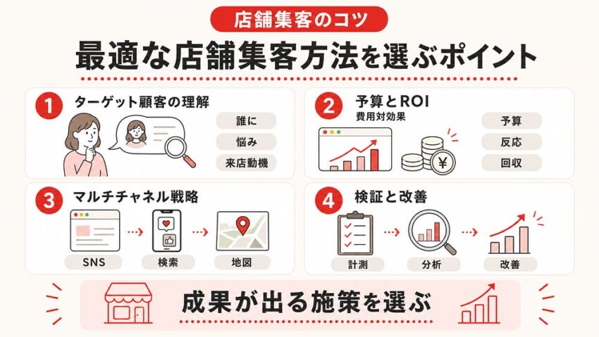 最適な店舗集客方法を選ぶポイント