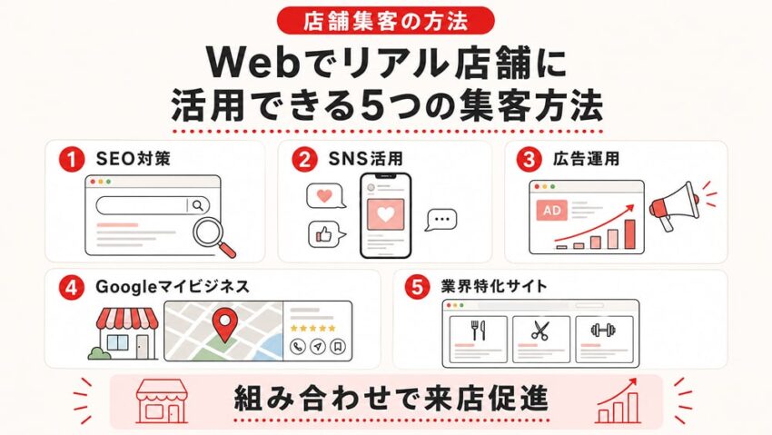Webでリアル店舗に活用できる5つの集客方法