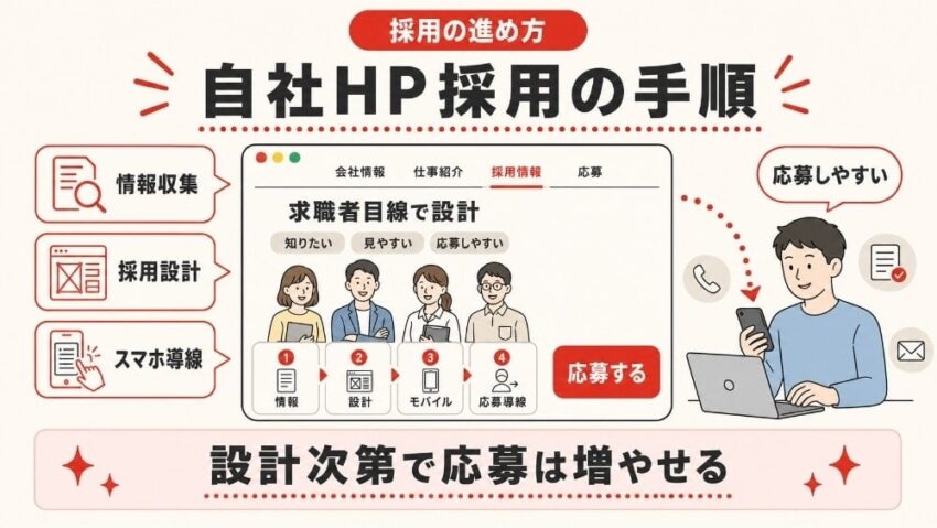 自社ホームページによる具体的な採用方法手順