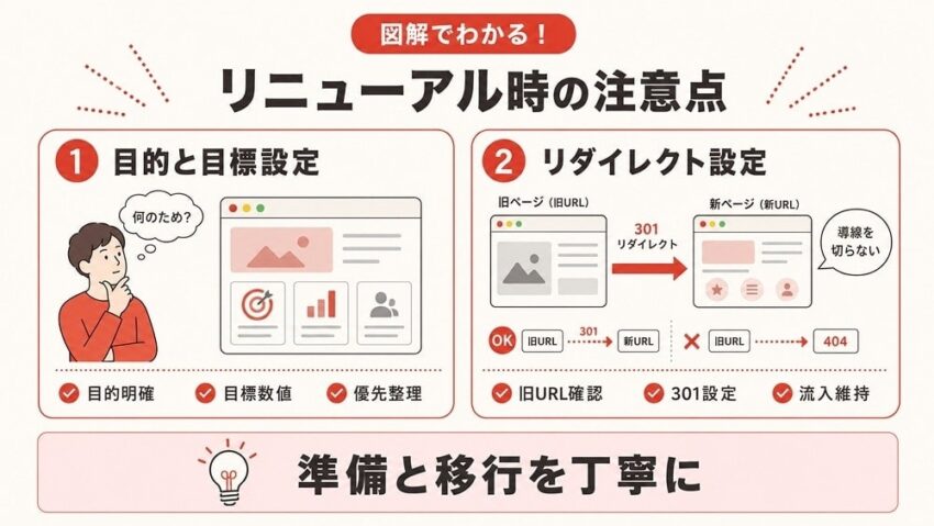 ホームページリニューアルを進める際の注意点