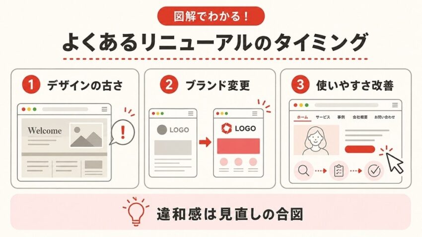 よくあるリニューアルのタイミング