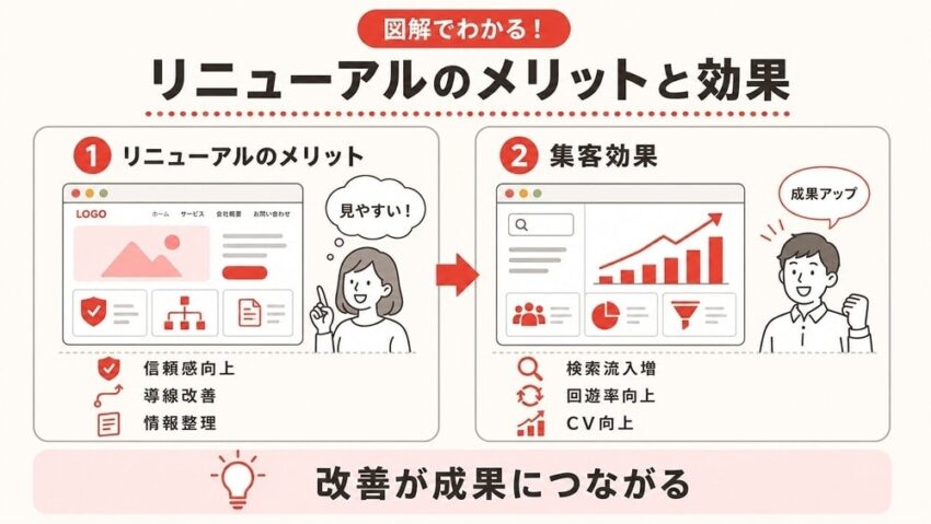 ホームページのリニューアルによるメリットと効果