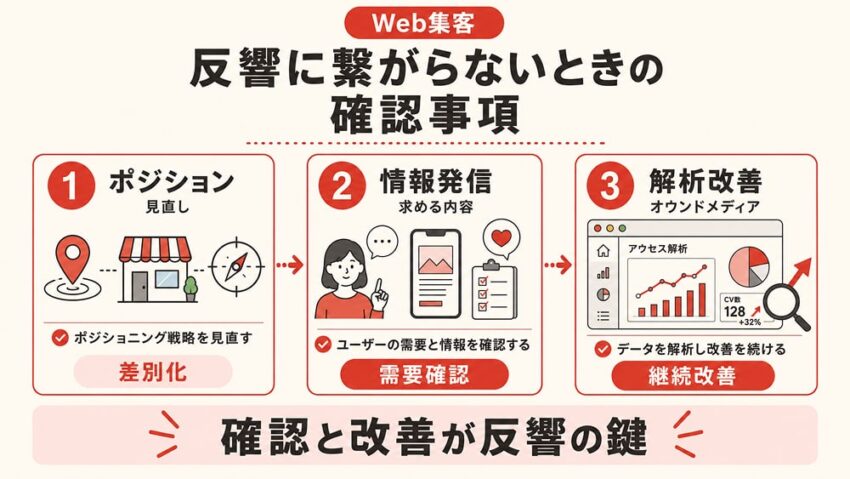 反響に繋がらないときの確認事項
