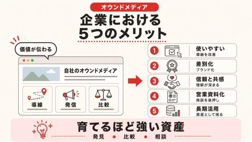企業におけるオウンドメディアのメリット