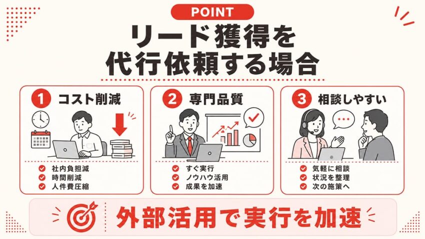 リード獲得を代行サービスに依頼する場合