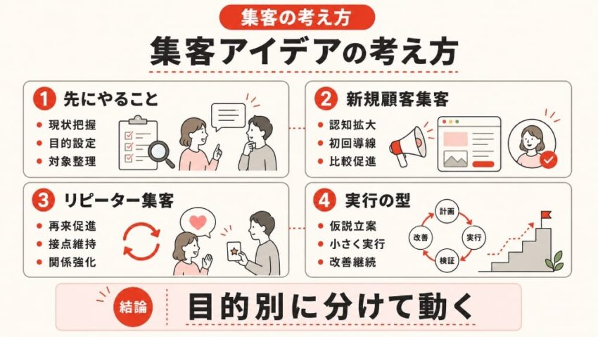集客のアイデアとはどのように考えどのように実行すればよいのか？