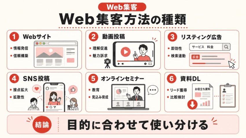 Web集客方法の種類
