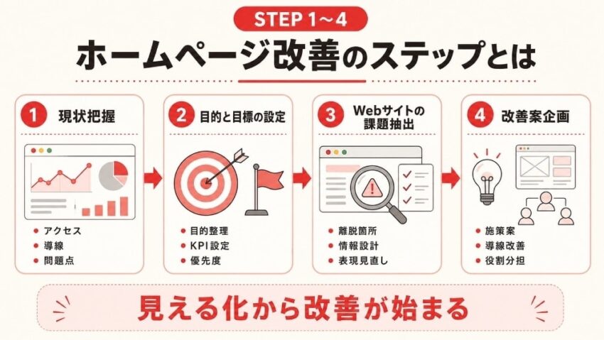ホームページ改善のステップとは