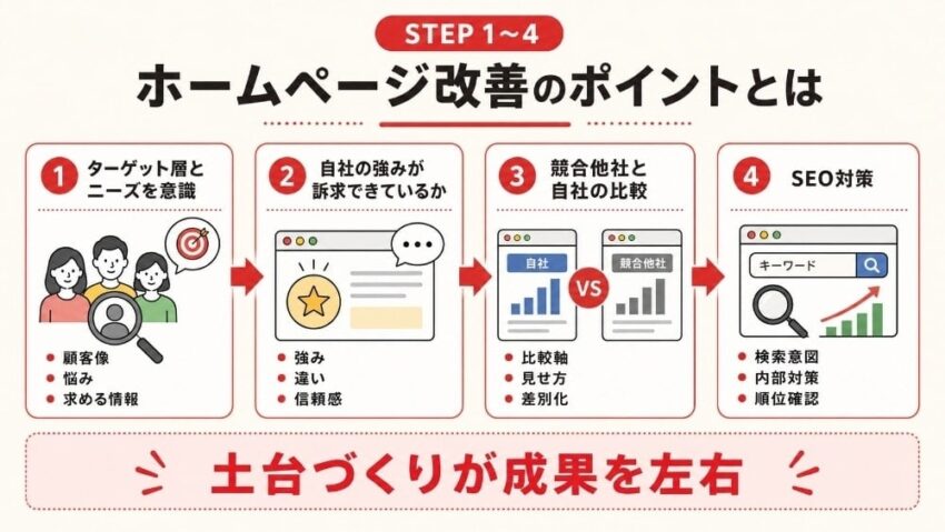 ホームページ改善のポイントとは