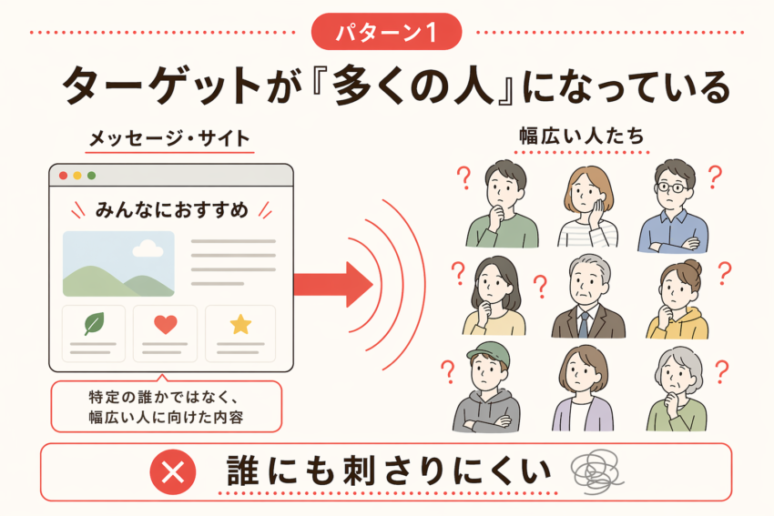 パターン1：ターゲットが「多くの人」になっている