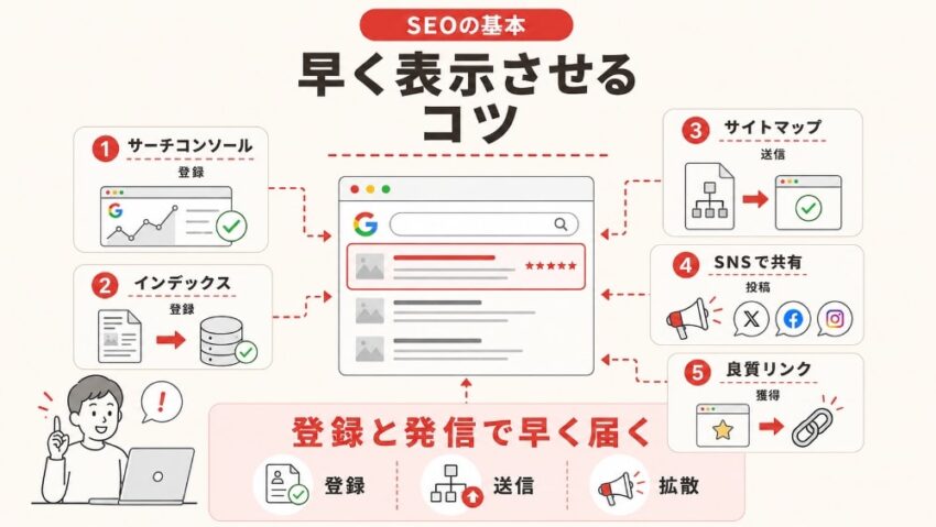 できるだけ早く検索結果に表示させるコツ
