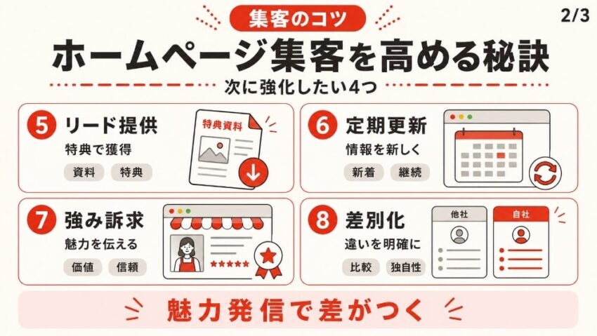 ホームページで集客効果を高める秘訣・コツ2