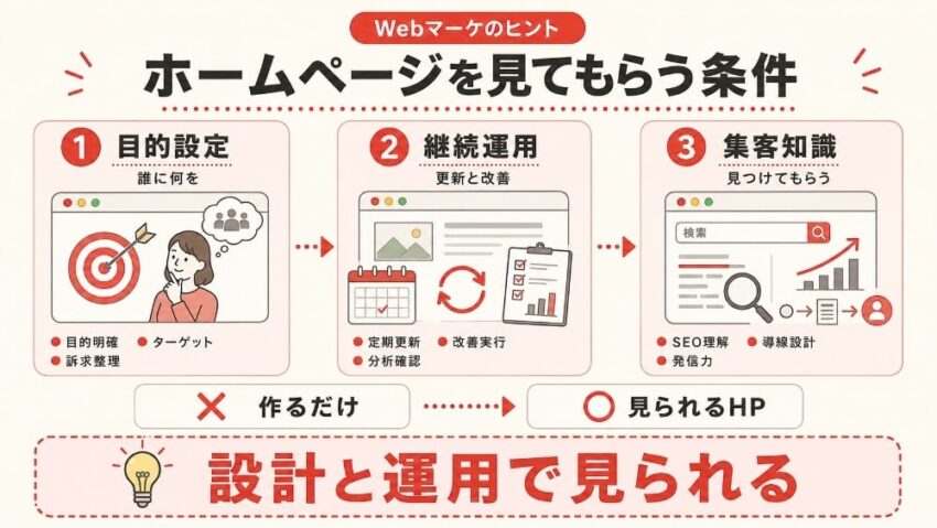 ホームページを見てもらうために必要な条件