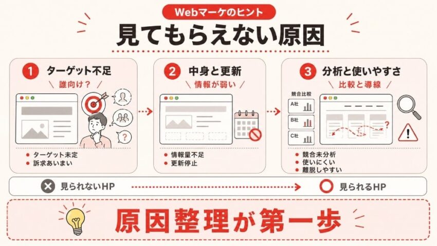 ホームページを見てもらえない原因