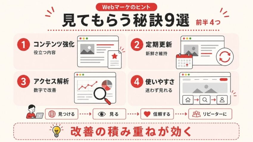 多くの人にホームページを見てもらうための秘訣9選