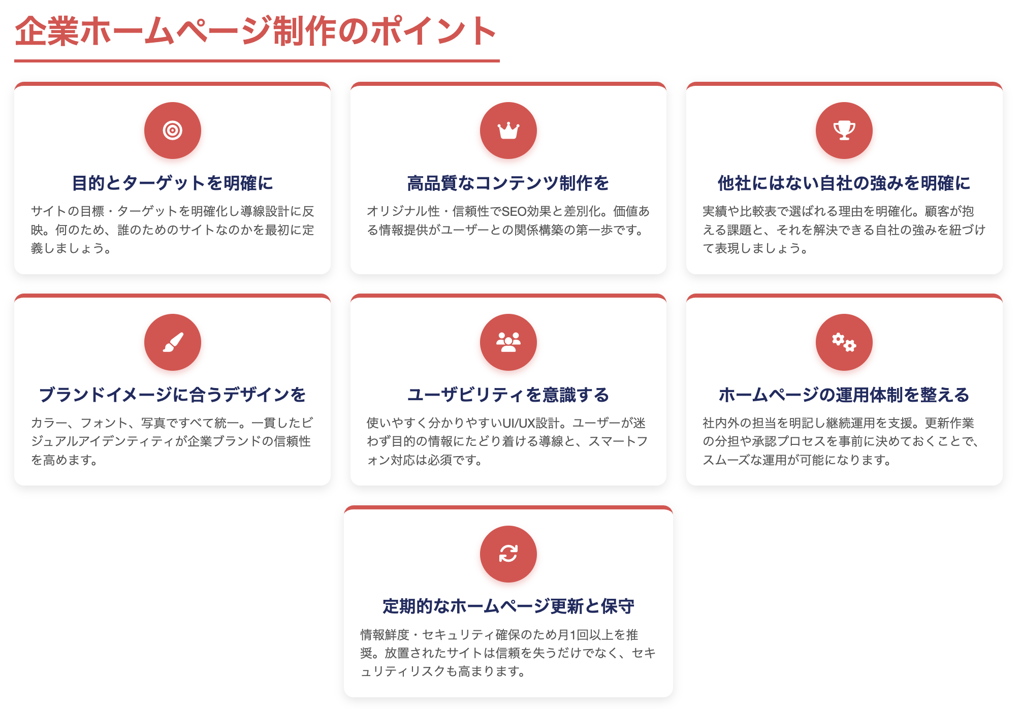 企業がホームページを制作する際のポイント