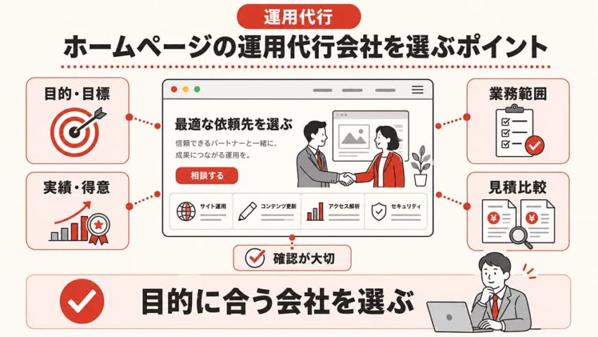 ホームページの運用代行会社を選ぶポイント