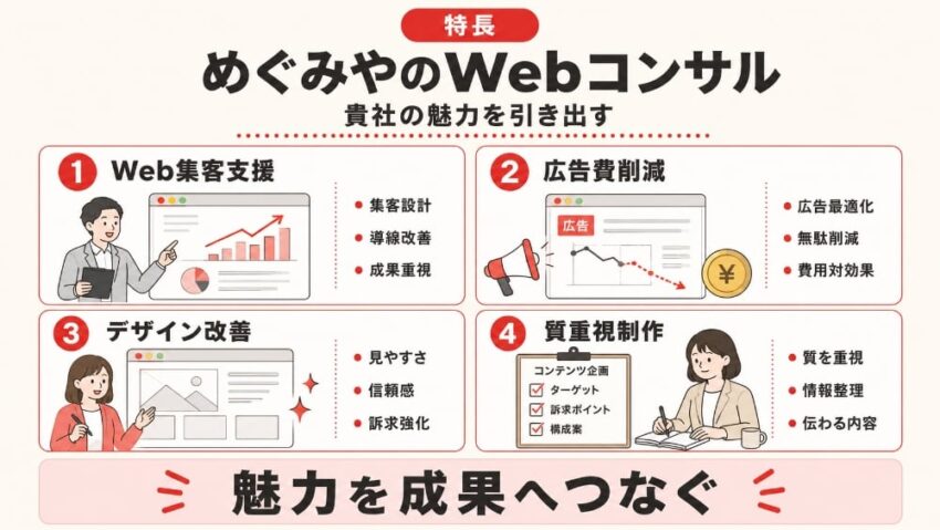貴社の魅力を引き出すめぐみやのWebコンサルティング