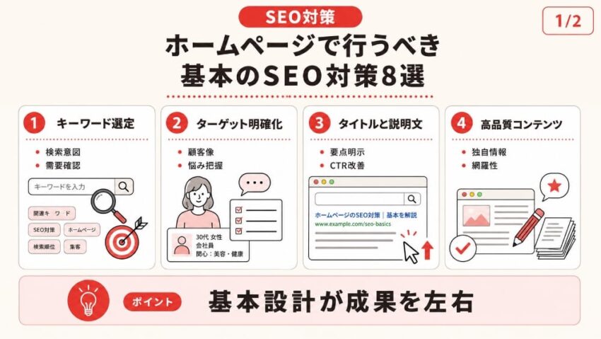 ホームページで行うべき基本のSEO対策8選1