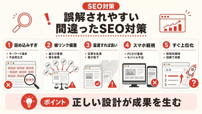 誤解されやすい間違ったSEO対策