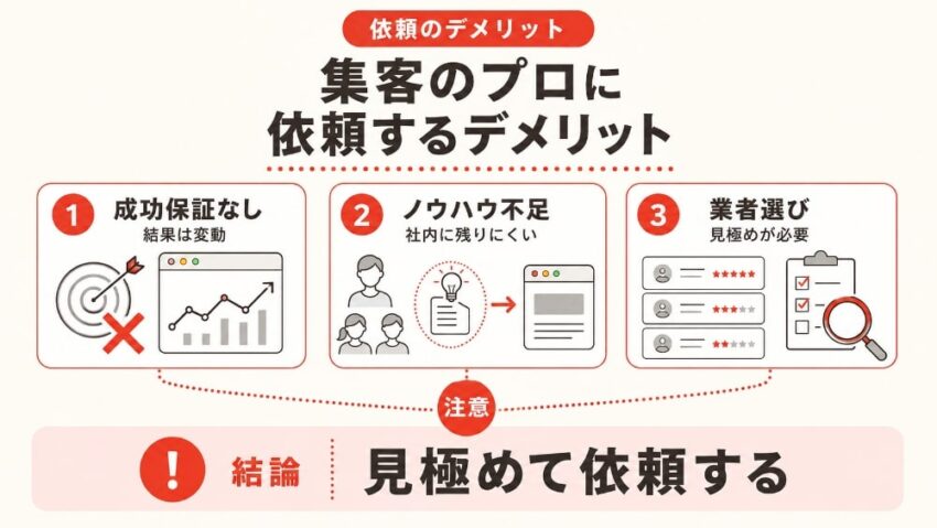 集客のプロに依頼するデメリット