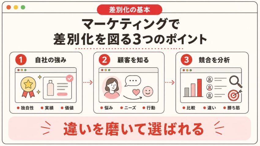 マーケティングで差別化を図る3つのポイント