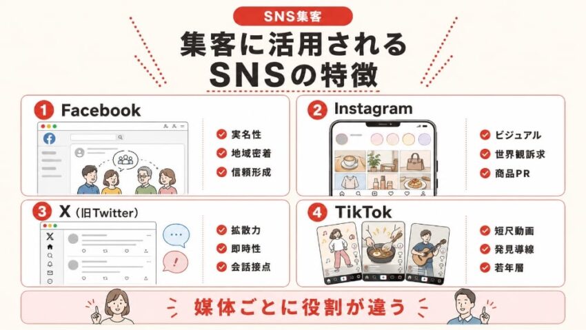 集客に活用されるSNSの特徴1
