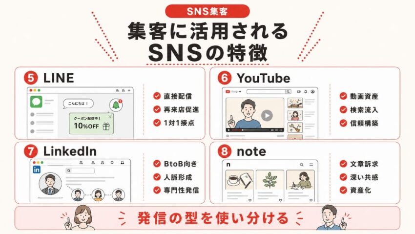 集客に活用されるSNSの特徴2
