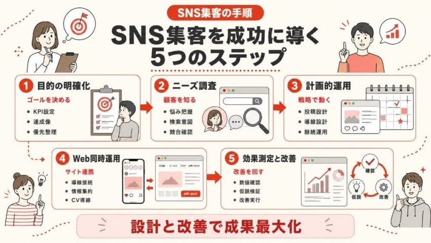 SNS集客を成功に導く5つのステップ