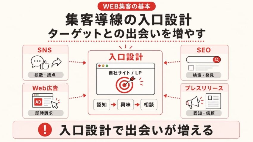 【集客導線の入口設計】ターゲットとの出会いを増やす