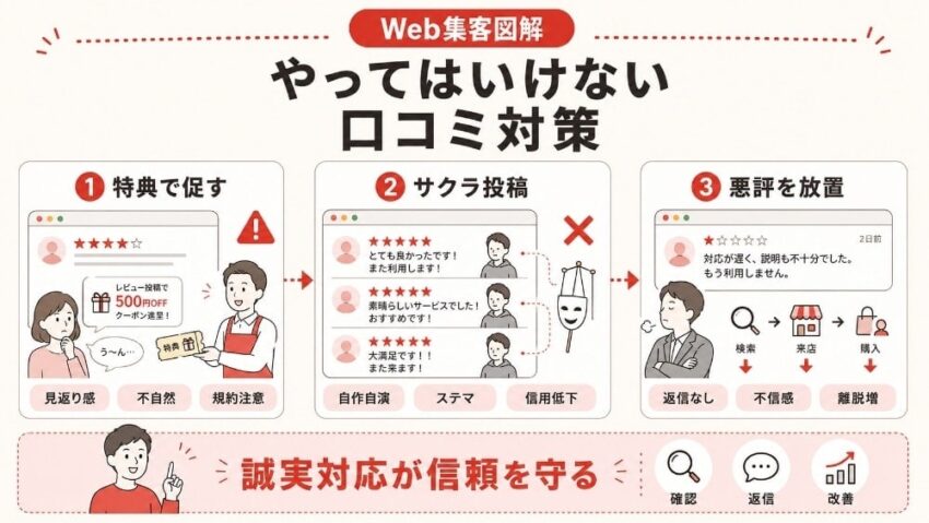 自社の信頼を失う「やってはいけない口コミ対策」