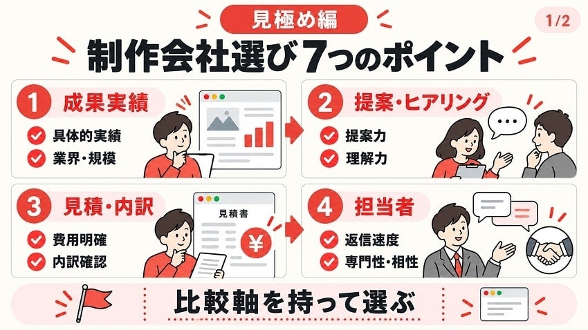 【見極め編】プロが教える制作会社選びの7つのポイント