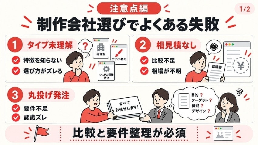 【注意点編】ホームページ制作会社の選び方でよくある失敗